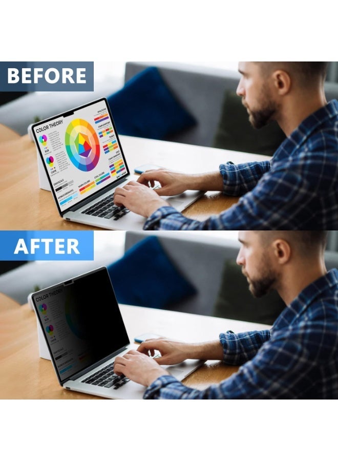 Magnetic Privacy Screen Filter for Macbook Pro 14 inch 2021--2025(M1/M2/M3/M4/M5) Removable Easy On/Off Anti Blue Light Glare Laptop Privacy Screen - Image 4
